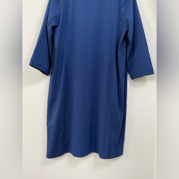 Chico's Zenergy Knit Insert Elegant Blue Sleeve Women's Dress UPF Sz 14 NWT - Picture 13 of 15